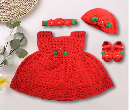 Handmade Frock Set - Red