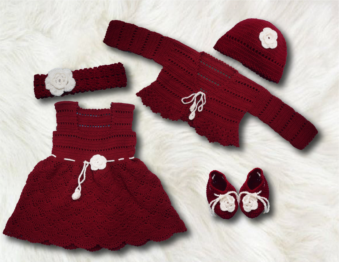 Handmade Frock Set - Maroon